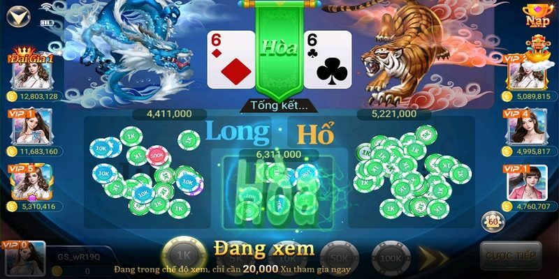 Quy trình diễn ra một ván đấu Dragon & Tiger